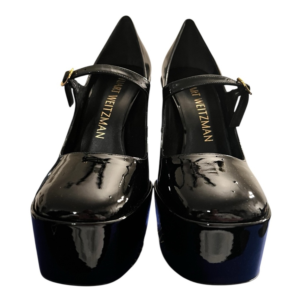 Stuart Weitzman Skyhigh 145 Mary Jane Platform Pumps Black Patent 9B New in Box - Picture 7 of 14